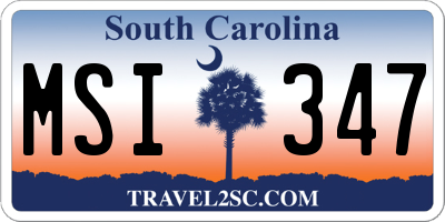 SC license plate MSI347