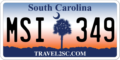 SC license plate MSI349