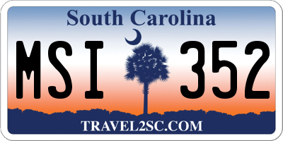 SC license plate MSI352