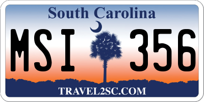 SC license plate MSI356