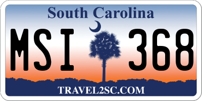 SC license plate MSI368