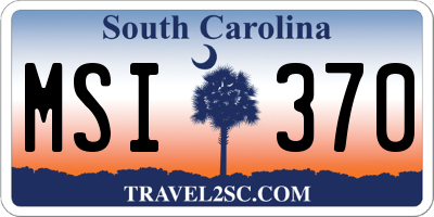 SC license plate MSI370