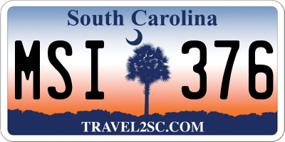 SC license plate MSI376