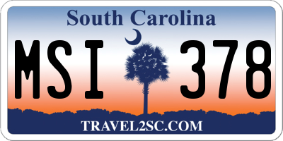 SC license plate MSI378