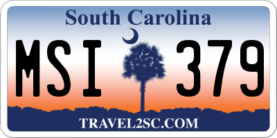 SC license plate MSI379