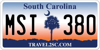 SC license plate MSI380