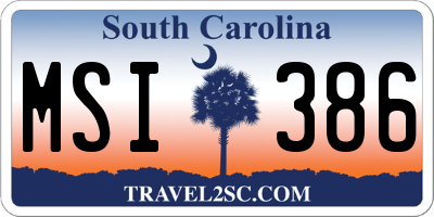 SC license plate MSI386