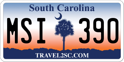SC license plate MSI390