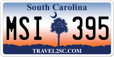 SC license plate MSI395