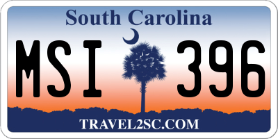 SC license plate MSI396
