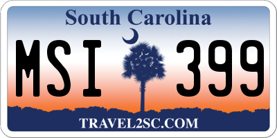 SC license plate MSI399