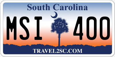 SC license plate MSI400