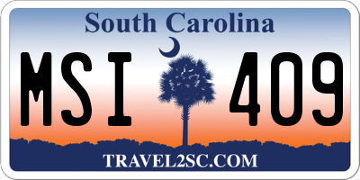 SC license plate MSI409
