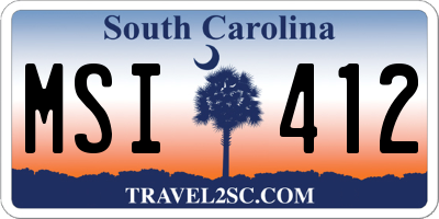 SC license plate MSI412