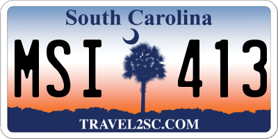 SC license plate MSI413