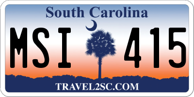 SC license plate MSI415