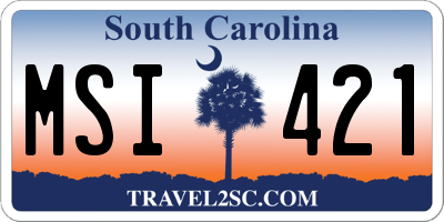 SC license plate MSI421