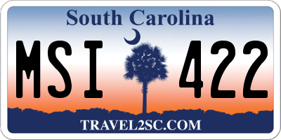 SC license plate MSI422