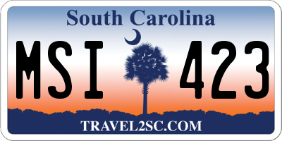 SC license plate MSI423