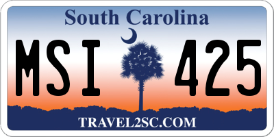 SC license plate MSI425