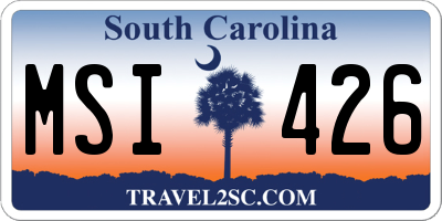 SC license plate MSI426