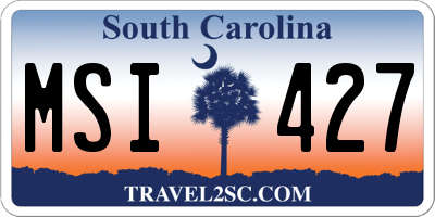 SC license plate MSI427