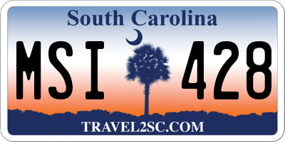 SC license plate MSI428