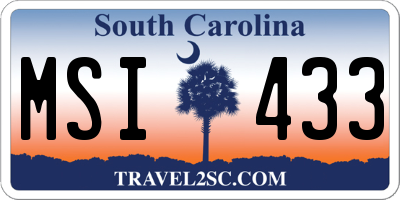 SC license plate MSI433