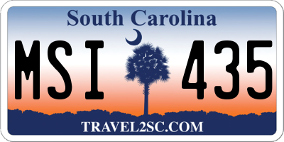 SC license plate MSI435