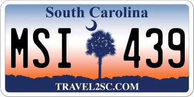 SC license plate MSI439