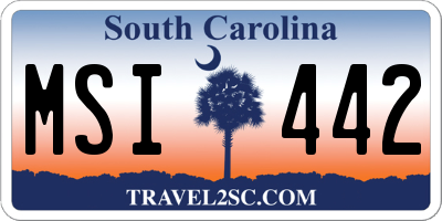 SC license plate MSI442