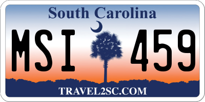 SC license plate MSI459