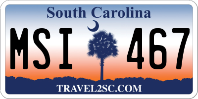 SC license plate MSI467