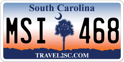 SC license plate MSI468