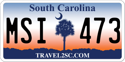 SC license plate MSI473