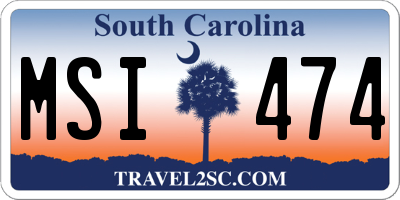 SC license plate MSI474