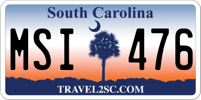 SC license plate MSI476