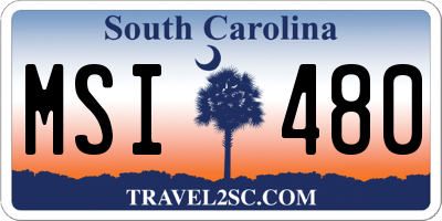 SC license plate MSI480