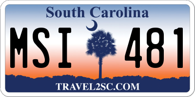 SC license plate MSI481
