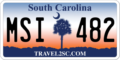 SC license plate MSI482