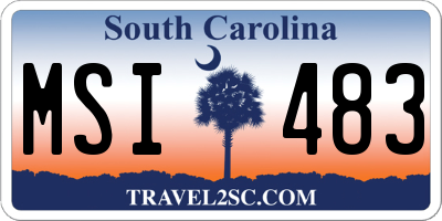 SC license plate MSI483