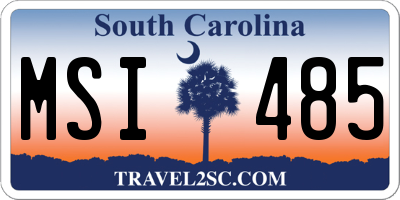 SC license plate MSI485