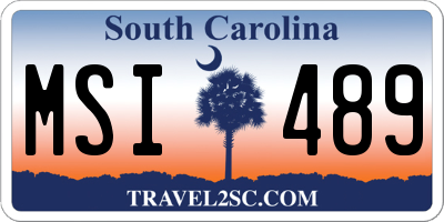 SC license plate MSI489