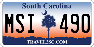 SC license plate MSI490