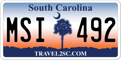 SC license plate MSI492