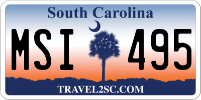 SC license plate MSI495