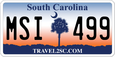 SC license plate MSI499