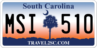 SC license plate MSI510