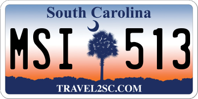 SC license plate MSI513
