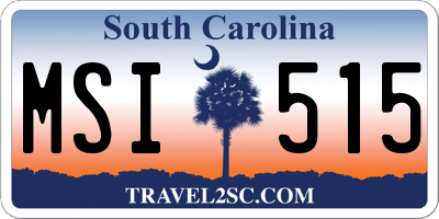 SC license plate MSI515